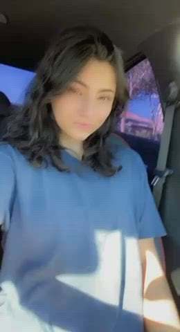 Giving A Few Other Drivers A Show Slutty College Girls